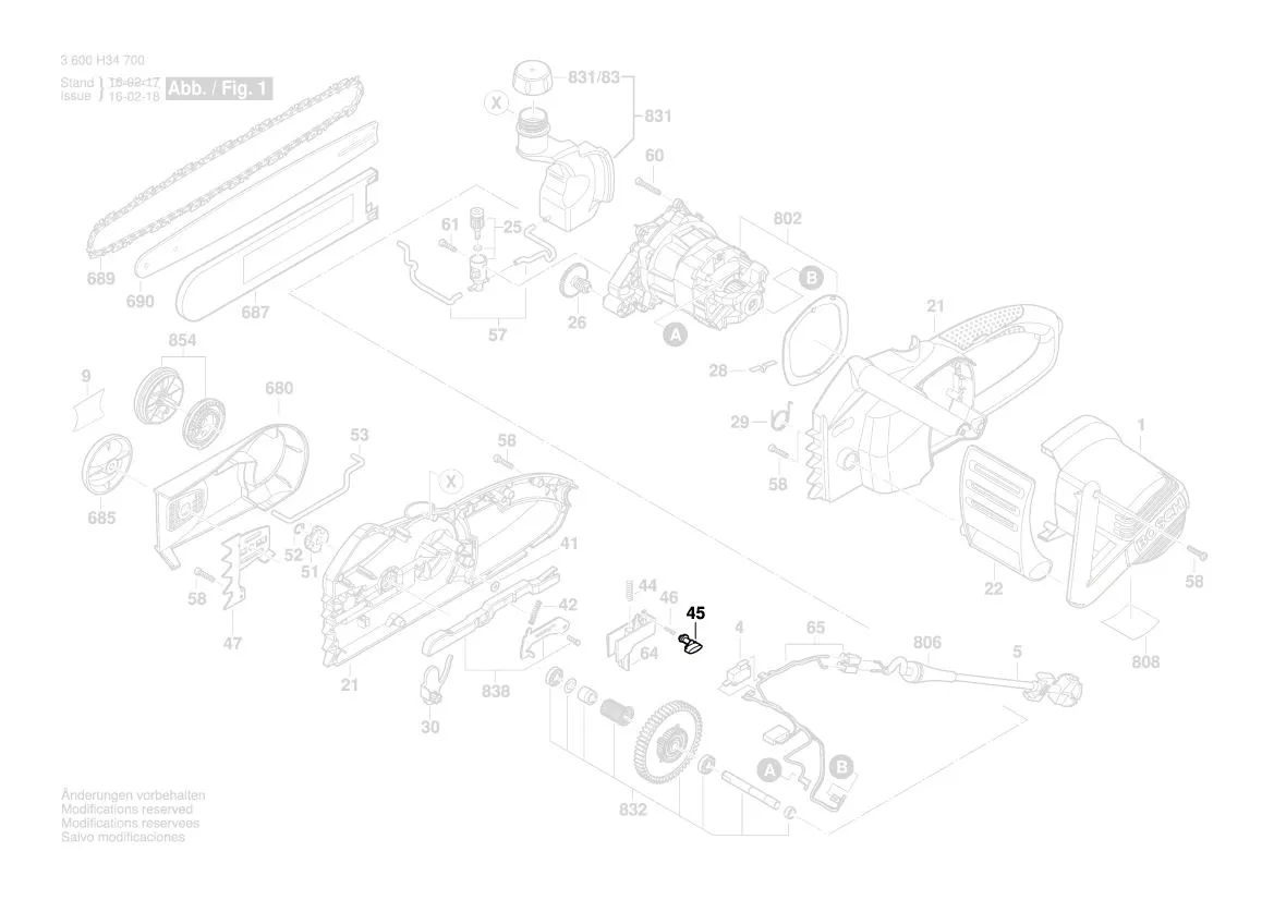 Interrupteur de sécurité réf. 2 609 001 031 BOSCH